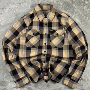 Dixxon Shirt Mens XS Black Gray Tan Plaid Craftsman FR Flannel CAT2 NFPA 2112